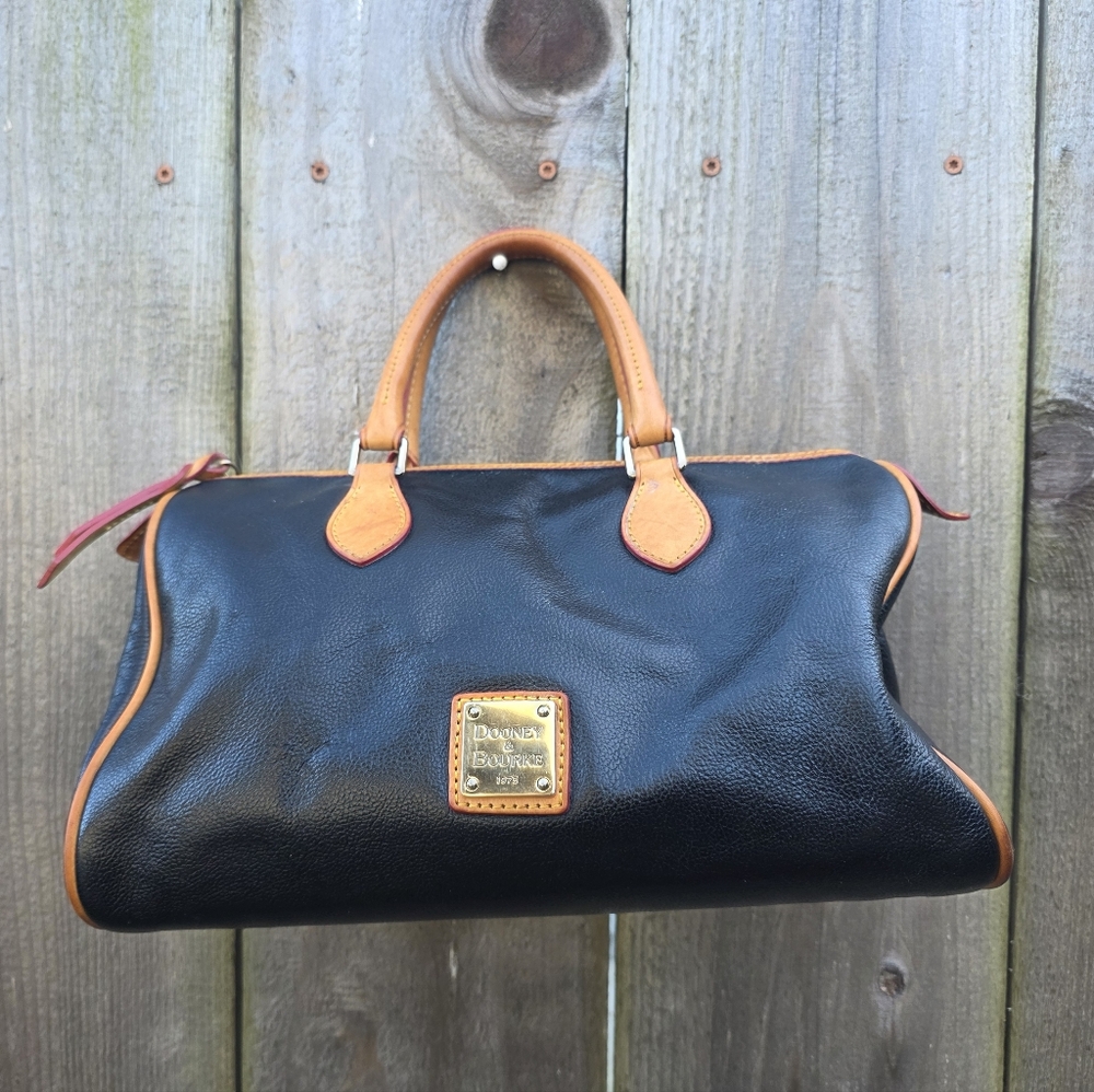 Dooney & Bourke Black and Tan Satchel